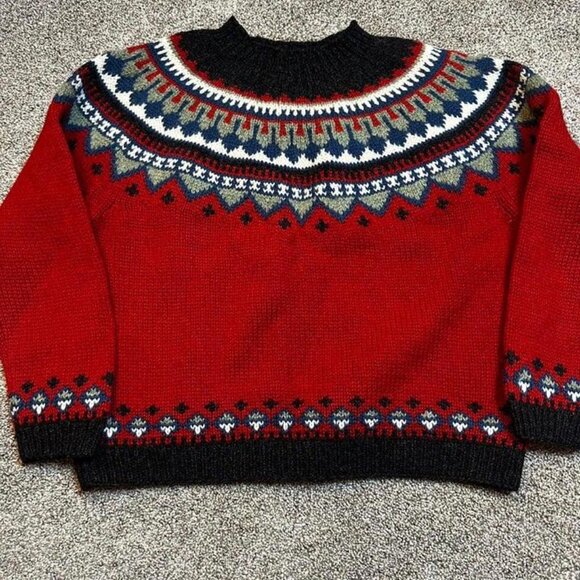 Vintage wool fair isle cottage core Eddie Bauer‎ sweater - Picture 1 of 4